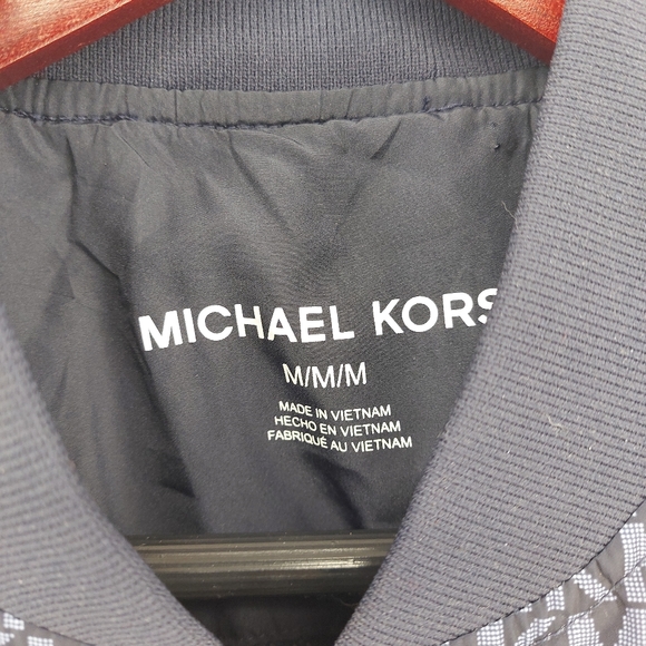 MICHAEL KORS MENS Logo Tape Baseball Jacket Size Medium - Picture 7 of 7